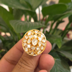 Beela moissanite polki ring