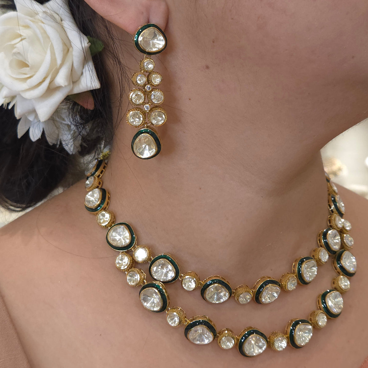 Milo moissanite polki set