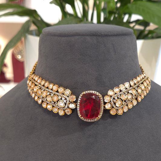 Rashi moissanite polki set
