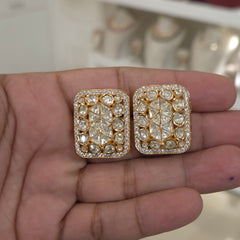 Mini moissanite polki studs