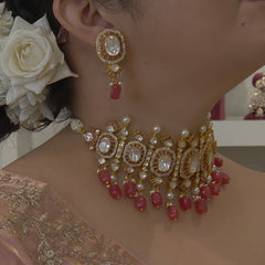 Padma handsetted moissanite polki choker