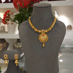 Prabh Antique gold necklace set