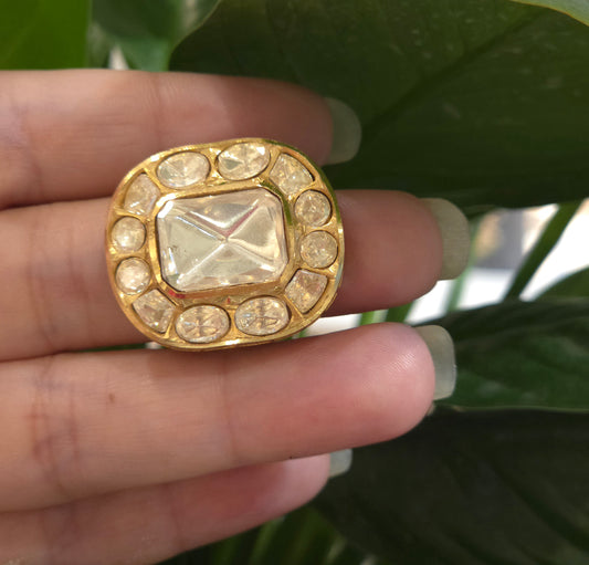 Manvi moissanite polki ring