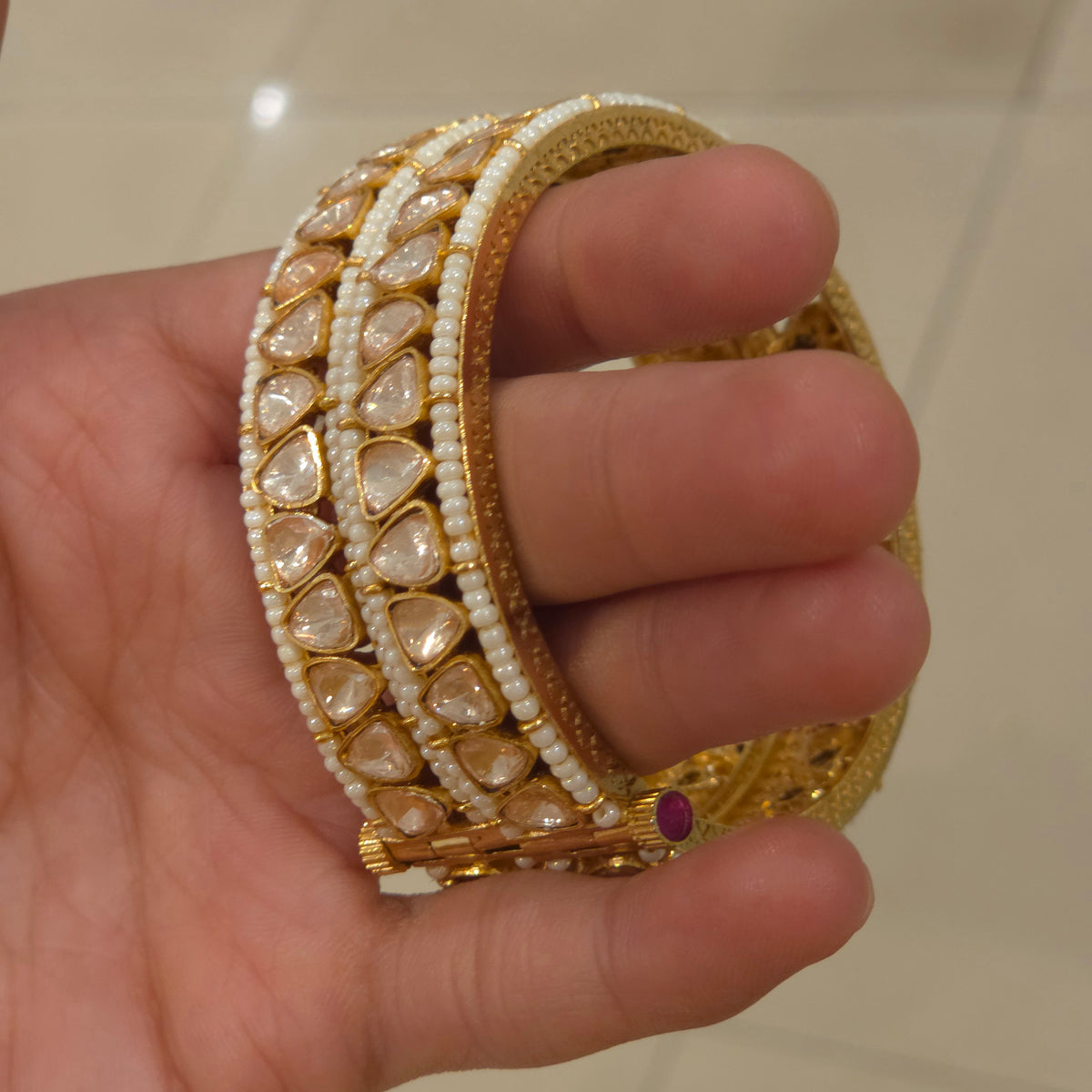 Shilla moissanite polki bangles
