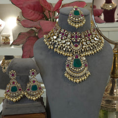 Agam moissanite polki set