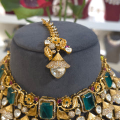 Helan moissanite polki choker set