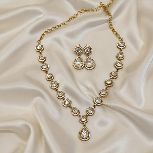 Mallika moissanite polki necklace