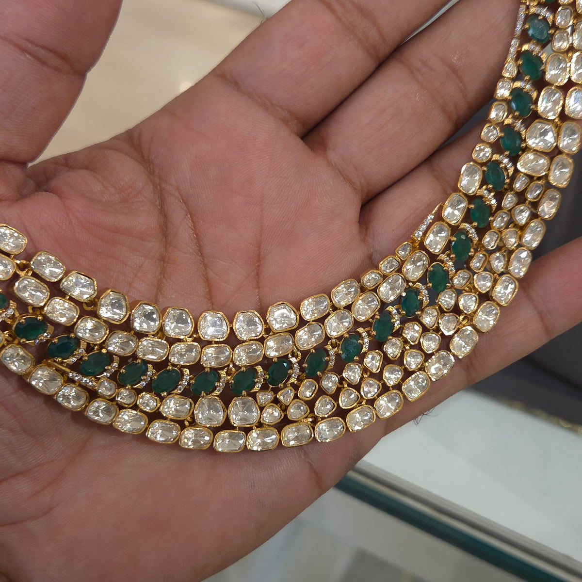 Amritaa Mossanite Polki set