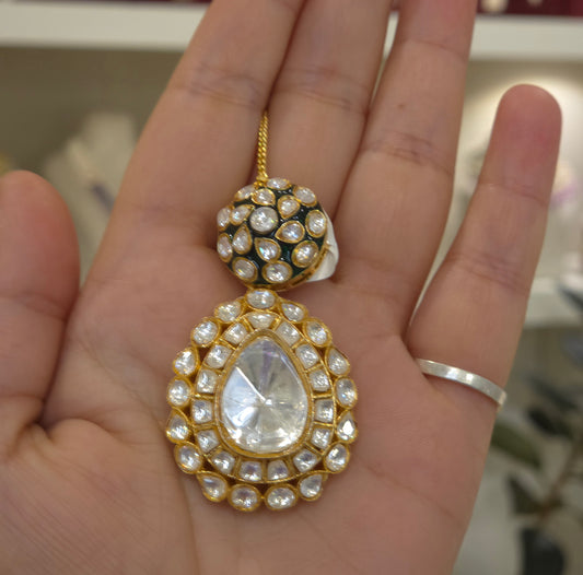 Ruby kundan polki maangtikka