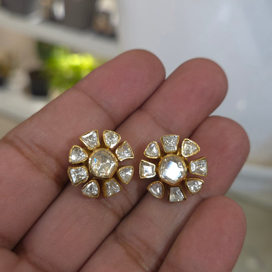 Miya moissanite polki studs