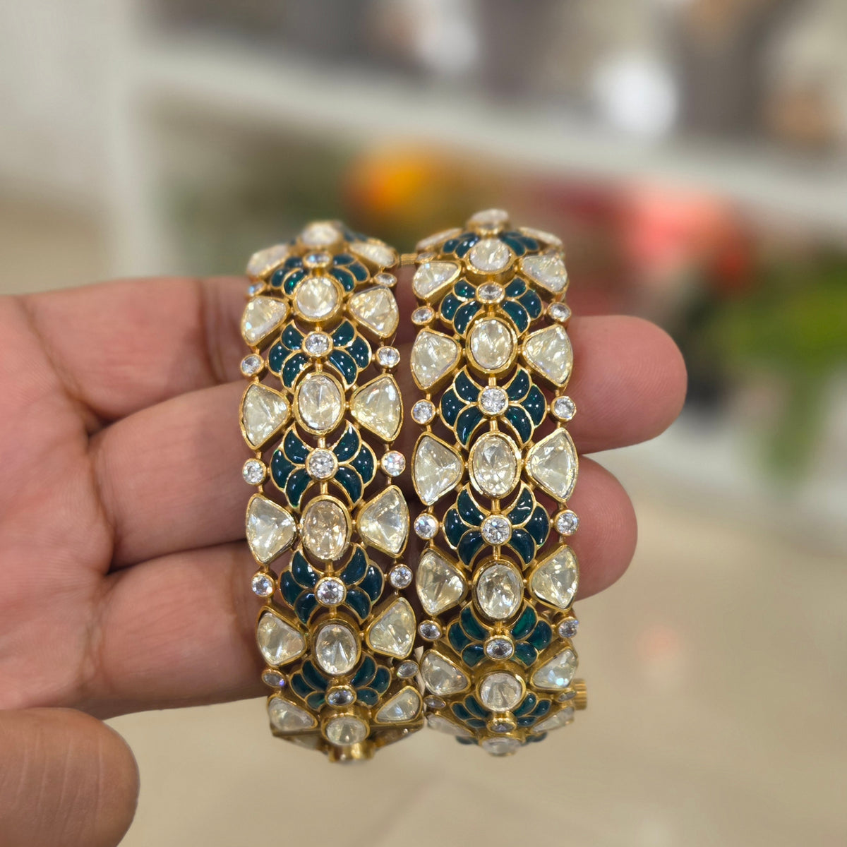 Gili moissanite polki bangles