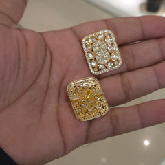 Mini moissanite polki studs