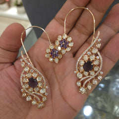 Sairah silver foil polki set