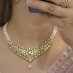 Bella moissanite polki neckline set