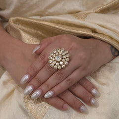 Megha moissanite polki ring