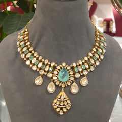 Myra moissanite polki necklace set