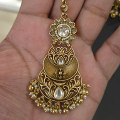 Niharika antique gold polished set