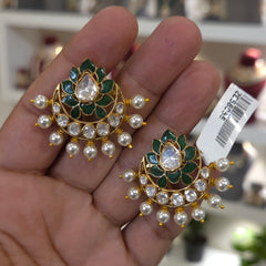 Zeenat moissanite polki studs with screwback
