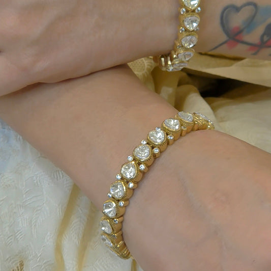 Radhika Mossonite polki bangle
