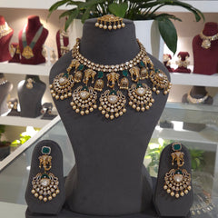Shree gane moissanite polki set