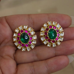 Maya moissanite polki studs