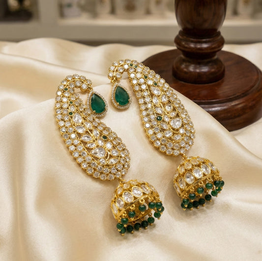 Hezal moissanite polki karnfhool earrings