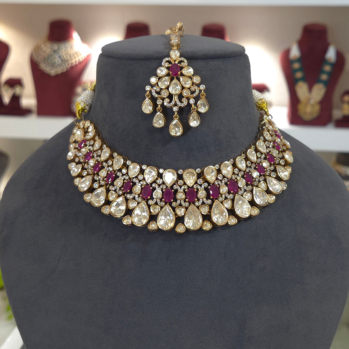 Nihar moissanite polki set