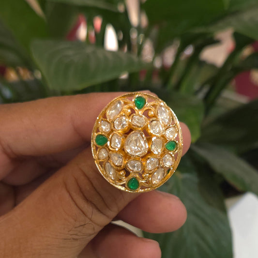 Beela moissanite polki ring