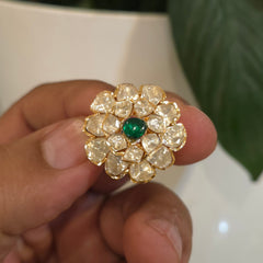Smitha moissanite polki ring