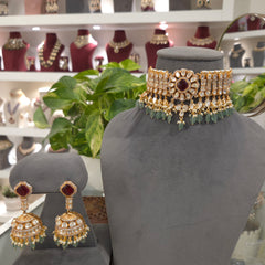 Heena moissanite polki choker set