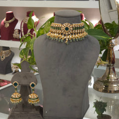 Heena moissanite polki choker set