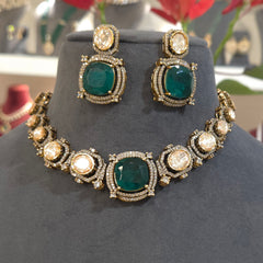Khyati victorian moissanite polki set