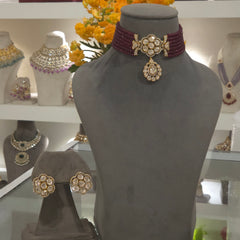 Mehraz moissanite polki choker set