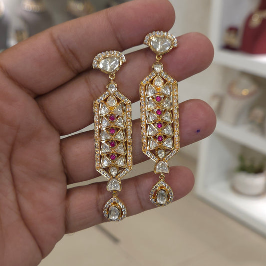 Naaz moissanite polki earrings