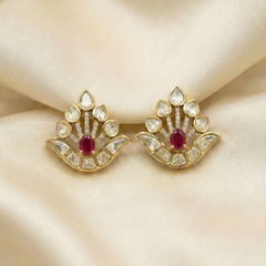 Vashi moissanite polki studs