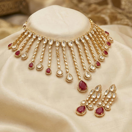 Agni moissanite polki necklace