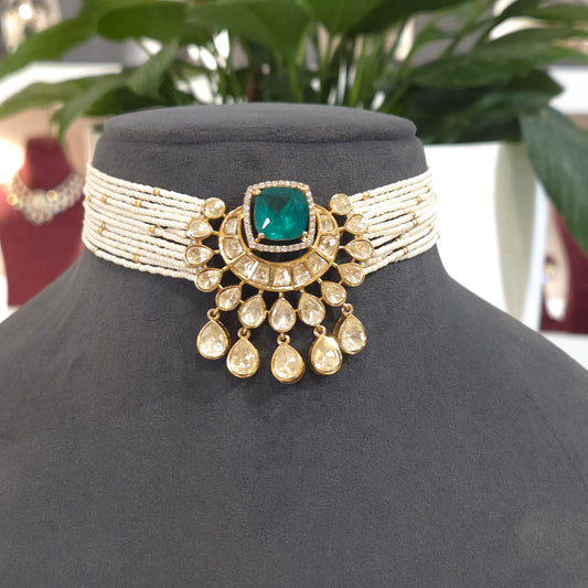 Meenali moissanite choker set