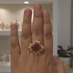 Hemanshi moissanite polki ring