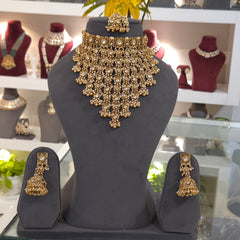 Mithali antique golden choker