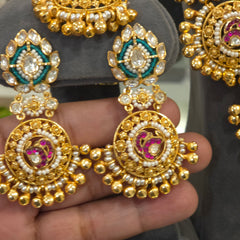 Mehnaz heritage moissanite polki set