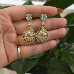 Rose polki necklace set