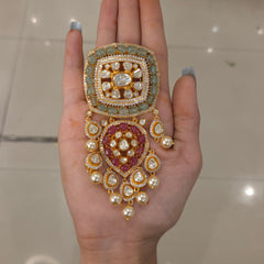 Nargis moissanite polki brooch