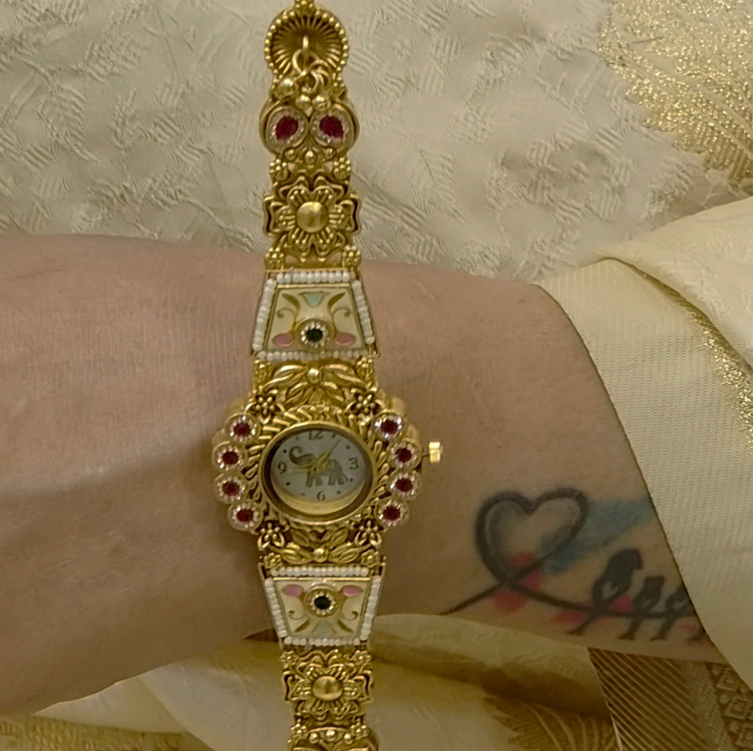Pavika antique gold watch