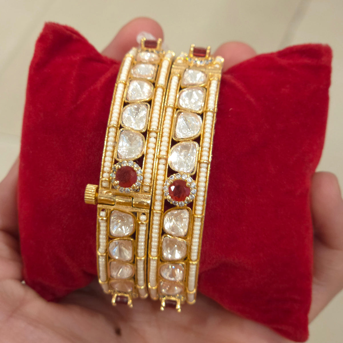 Azma moissanite polki bangles