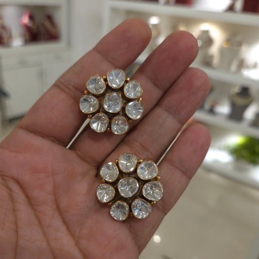Chahat moissanite polki studs