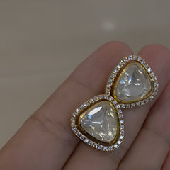 Daisy moissanite polki studs