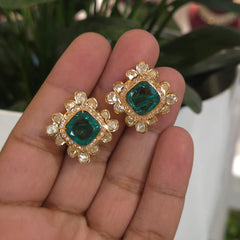 Mehal moissanite polki studs