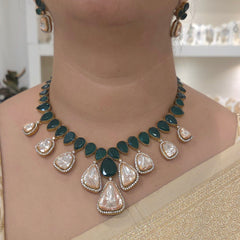 Karni handcrafted moissanite polki set