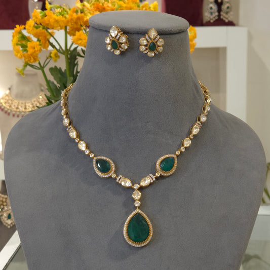 Milan moissanite polki set