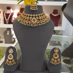 Jhanvi antique golden set
